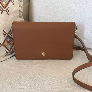 Tory Burch camel crossbody handbag